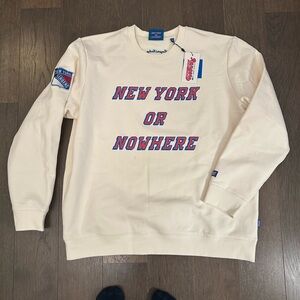 Cream Crewneck Sweater with New York Print